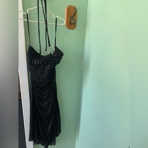 Juniors black sparkles party dress
